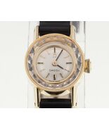 OMEGA Damen 18k Gelbgold Kleid Uhr Mit / Leder Band Uhrwerk #580 - €1.654,24 EUR