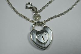 Tiffany & Co 1" Silver Heart Emblem Padlock Lock Heavy Chain Necklace 18" - $364.44