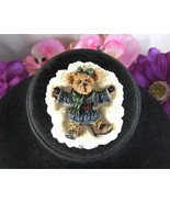 Boyds Bears SNOW ANGEL Pin Vintage Brooch Young Girl Teddy in Snow Glitter - $22.90 CAD