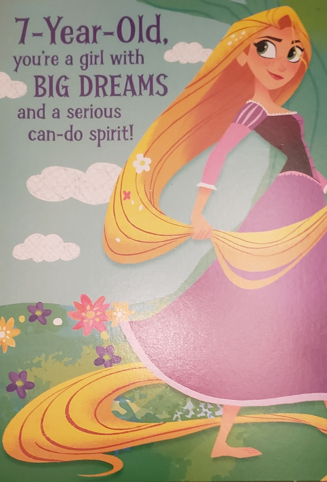 Disney Tangled Kids Birthday Card (Greeting Card for a 7 Year-Old) circa 2017 - $5.00