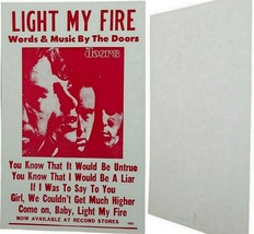 Light My Fire: Words &amp; Music by The Doors Heavy Stock Nostalgia 22x14 in... - $14.84