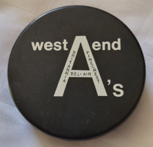 Britannia Pinecrest BEL-AIR West End A&#39;s Game Used Hockey Puck Sports Team - £23.71 GBP