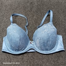 Body by Victoria Secret Bra Women 36C Blue Lace Lined Demi Cup Underwired - $16.67