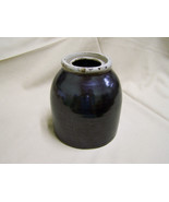 Vintage Dark Brown Pottery Jar hand spun glazed ceramic antique jug hone... - $54.03 CAD