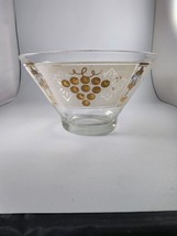 Vtg Mcm Gilt Gold Frosted Grape &amp; Ivy Salad Chip Bowl Libbey - £13.99 GBP