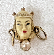 Vintage Unsigned Selini Selro Asian Princess Brooch Statement Piece Collectible - £17.48 GBP