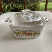 Vtg Corning Ware Spice Of Life 1 1/2 Qt Casserole Dish A-1 1/2 -B W/ Pyrex Lid - £24.95 GBP