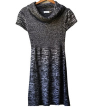 Women&#39;s Calvin Klein Black and Gray Short Sleeved Sweater Dress Cowl Nec... - £17.21 GBP