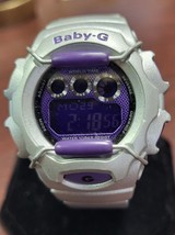 RARE! Casio Digital Women&#39;s Metallic Watch Purple/Silver NEW BATTERY! - $28.01