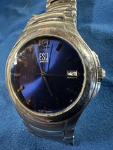 ESQ SWISS QUARTZ BLUE DIAL E5272 MEN&#39;S FULL WORKING ALL ORIGINAL MINT VT... - $38.55