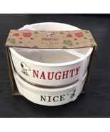 Pet Bowls Rae Dunn Peanuts NAUGHTY NICE Christmas Set Snoopy CAT DOG NEW - £17.93 GBP