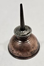 Vintage Miniature Copper Presssed Metal Thumb Oiler Oil Can 2 3/4&quot; - $9.50