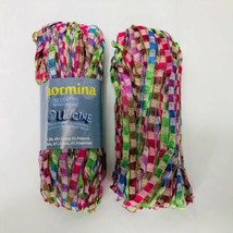 Taormina Bollici Silk Cotton Bulky Ribbon Yarn Multicolor (Pink, White, Blue+ - £6.38 GBP