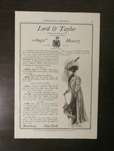 Vintage 1908 Lord &amp; Taylor Broadway New York Onyx Hosiery Full Page Original Ad - £7.48 GBP