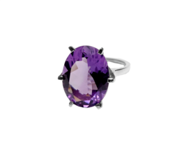 Large Amethyst Ring Natural 10 Ct Amethyst Statement Ring Big Ring - £56.30 GBP