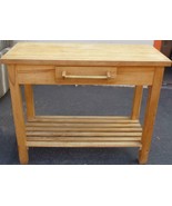 Nice Butcher Block Topped Chef’s Table – Expandable Drop Leaf Design – V... - £233.53 GBP