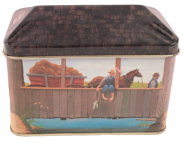American Landscapes Covered Bridge Tin 1988 Clear Creek EUC 1st in Series - $15.88