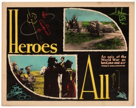 HEROES ALL (1920) WWI-Themed American Red Cross Documentary Lobby Card #4 - £117.99 GBP