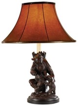 Sculpture Table Lamp Parent and Baby Bear Hand Painted OK Casting USA Made - £553.42 GBP