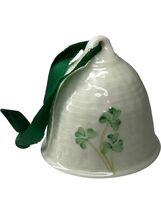 Belleek Ireland First Edition Shamrock Bell Ornament 1980 Basketweave Go... - $34.62