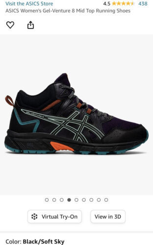 ASICS Women&#39;s Gel-Venture 8 MidTop Running Shoes black/soft sky size 10.5 - $59.40