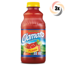 3x Bottles Clamato Picante Tomato Cocktail Drink | 32oz | Fast Shipping! - £26.50 GBP