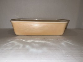 Vintage Fire King Peach Luster Loaf Bread Pan Glass Casserole 1 QT 409 GUC - £8.32 GBP