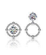 GIGAJEWE 925 Silver Earring 0.8ct VVS1 Color D Moissanite Push Back Earr... - $50.00