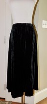 Eileen Fisher Sz S A-Line Skirt Black Silk Crushed Velvet Calf Length $298! - £56.83 GBP