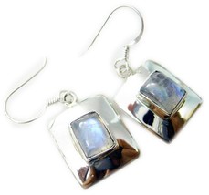 resplendent Rainbow Moonstone 925 Sterling Silver White Earring gemstones CA - £18.52 GBP