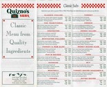 Quizno&#39;s Subs Classic Menu from Quality Ingredients Knoxville Tennessee - $13.86