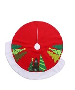 Christmas Tree skirt With Tree Design Red And White 35” Round A20 - £21.85 GBP
