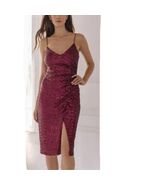 Black Halo Bowery Sequined Sheath Dress Size 2 Red Pinot Noir Winter For... - $38.60