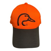 Vintage Ducks Unlimited Trucker Hat Cap Bright Orange Adjustable Hunting birds - £12.75 GBP