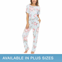 Flora Nikrooz Ladies&#39; Size X-Small Super Soft 2-Piece Pajamas, Blue Floral - £15.92 GBP