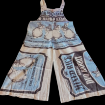 Flour Sack BUNNY Overalls Coveralls W/ Straps Garden Hippie Cottage Core... - $103.95