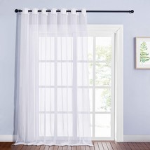 NICETOWN Sheer Curtain for Patio Door - Extra Wide Voile Curtain Drape Elegant - £27.25 GBP