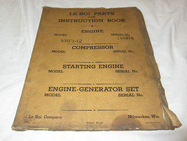 VTG Le Roi Parts &amp; Instruction Book VRF1-12 VRF112 Engine 1933 Booklet Manual RV - £15.71 GBP
