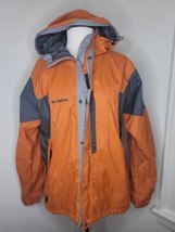 Men&#39;s Columbia windbreaker jacket orange Gray medium LN!! - $29.69