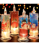 Supbri Christmas Flameless Candles with Santa Claus, Snowman,Decals Set ... - £19.31 GBP