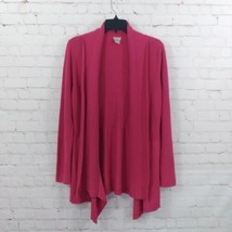 Chicos Open Front Cardigan Womens 0P Small Petite Pink Long Sleeve Draped - $24.99