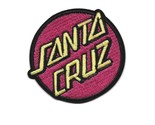 SANTA CRUZ IRON ON PATCH 3&quot; Skater Skateboard Red Round Embroidered Appl... - $3.95