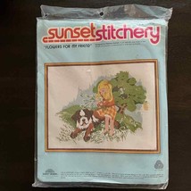 Vintage Sunset Stitchery Flowers for My Friend Kit #2720 Fits Frame 14&quot; ... - $24.18