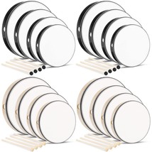 16 Pcs Kids Hand Drums Wooden Frame Drum With Drum Stick, 12 Inch 10 Inch 8 Inch - £108.58 GBP