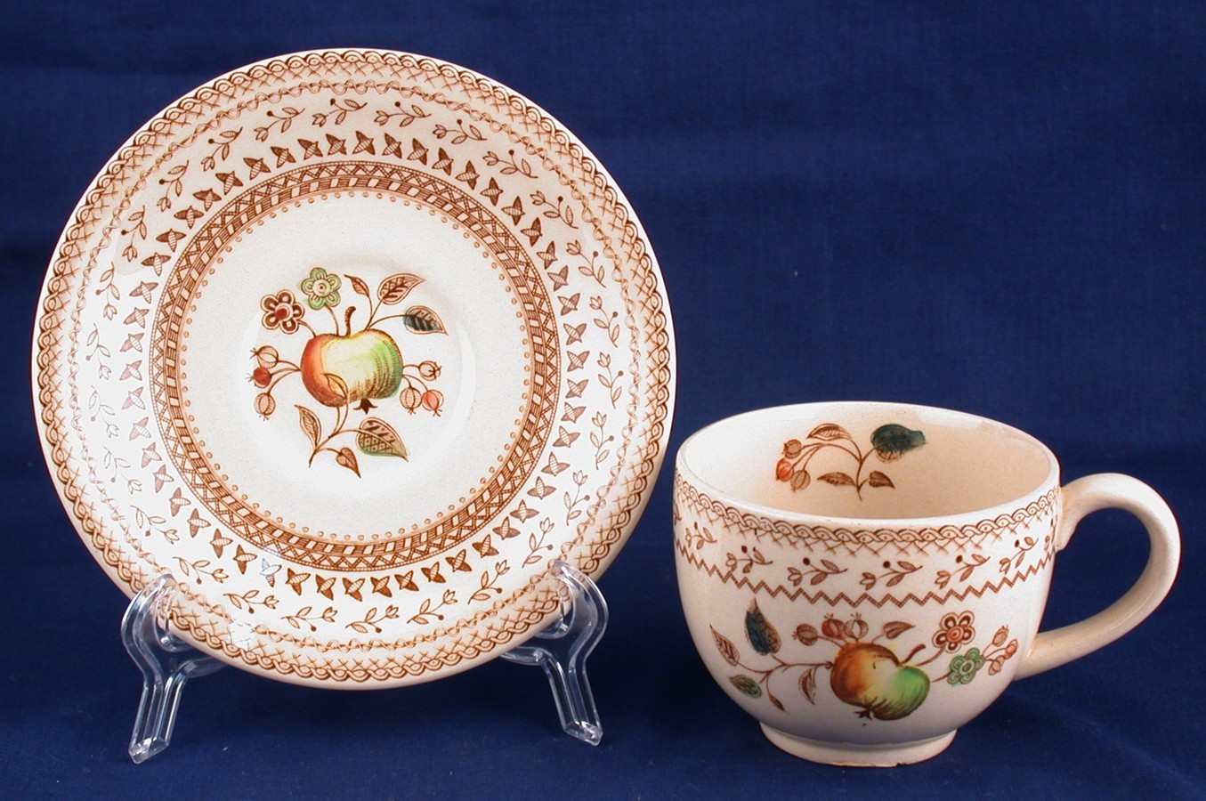 Johnson Bros Fruit Sampler Tea Cup Saucer Staffordshire Older Version Item image 2