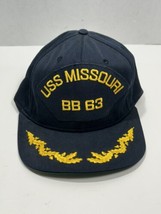 Vtg CH USS Missouri BB 63  Snapback Hat Trucker Sz M Black California He... - $29.39