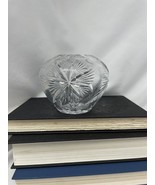 antique german Hand cut crystal round Rose vase Handgeschliffen FUH Seit... - $26.18