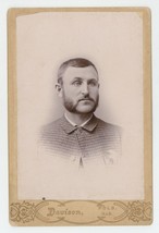 Antique c1880s ID&#39;d Cabinet Card Handsome Man With Mutton Chop Beard Polo, IL - £11.00 GBP