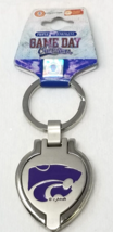 Kansas State Wildcats Keychain Purple Logo Silver Metal Vintage - $12.30