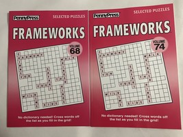 Lot of (2) Penny Press Selected Puzzles Frameworks Puzzle Books *Volumes 68 &amp; 74 - £13.65 GBP